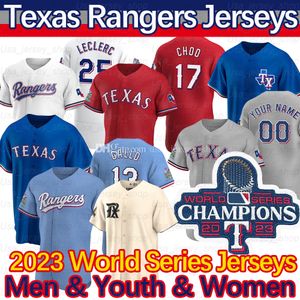 Texas 2023 WS World Series Joey Gallo Trikot Shin-Soo Choo Corey Seager Jacob deGrom Adolis Garcia Nathan Eovaldi Marcus Semien Perez Ryan Delino DeShields Trikots