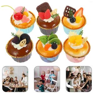 Party Decoration 6 Pcs Simulated Food Delicate Cake Models Cabinet Decor Po Dessert Pu Child Kitchen