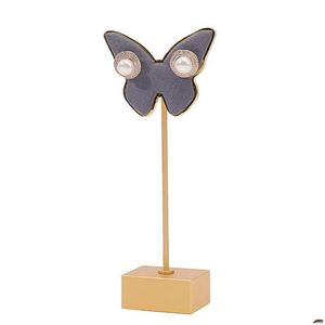 Jewelry Stand Metal Butterfly Earrings Holder Shelf Display Rack Earring Bracket C7Af Drop Delivery Packaging Dhgarden Dhktu