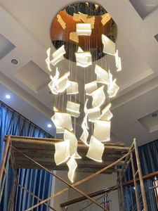 Chandeliers LED Pendant Lamps Modern For Staircase Dining Room Living Hallway Long DesignerStair Decor Hang Lighting Lights