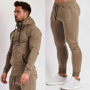 Erkek Trailsits Baskılı Erkek Spor Seti Bahar Track ve Field Wear Uzun Kollu Hoodie Sweatshirt Fitness Pantolon Set 230403