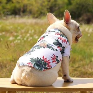 Dog Apparel 2023 Fashion Gift For Pet Summer Clothes Cool Beach Hawaiian Style Cat Shirt Short Sleeve Coconut Tree Printing Cloth