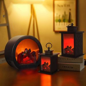 أضواء ليلية LED Flame Fireplace Flerent Simulation Fireplace Log Log Flame Effect Light