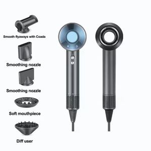 5 in 1 Rotary Connected Nozzle Ultra-high Speed Negative Ion Professional Salon Travel Home Hot and Cold Constant Temperature Hair Dryer DS