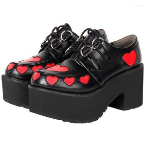 Dress Shoes Angelic Imprint Woman Mori Girl Lolita Cosplay Lady High Heels Pumps Women Princess Party Lovely Heart 33-47