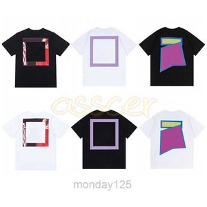 Men Womens Summer New T Shirt Offs Fashion Mens Geometryczne koszule drukowania unisex swobodne krótkie rękawy rozmiar s-xl