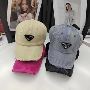 Four Seasons Versatile Ball Caps P Letter Fashion Baseball Hat Men and Women Frayed Hat