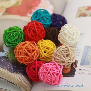 Christmas Decorations 5cm Mix Color Kindergarten School Pendant Decoration Round Rattan Ball Wedding And Party Diy Accessories