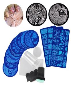 13st Pets Rose Flower Forest Image Nagelplattor 2 Stamper Scraper Set Nail Art Stamping Plate Art Tools8439565