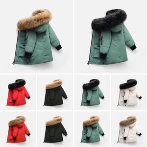 2023 Kış Yeni Tasarımcı Çocuklar Erkekler İçin Ceket Kaplama Gerçek Rakun Kürk Kalın Sıcak Bebek Dış Giyim Katlar 2-12 Erkek Kız Ceketler Çocuk Moda Tentage Parka