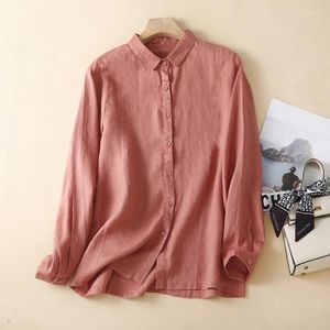Women's Blouses Summer Fashion Woman Blouse 2023 Single Breasted Loose All-Matching Lapel Shirt Shirts And For Women