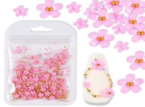 2GBAG 3D Pink Flower Nail Art Smycken Mixed Size Steel Ball Supplies For Professional Accessories Diy Manicure Design9801018