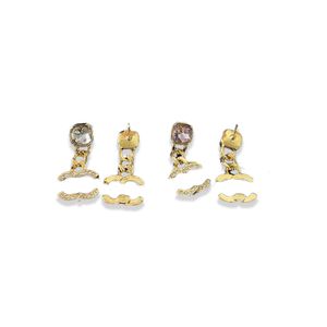 Earrings Designer Luxury Pink Diamond Stud Earrings for Women Brand Earrings Letters Numbers Romantic Fashion Earrings Lovers Vintage Accessories Spring Jewelry