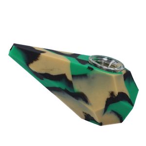 Mais recente colorido tubos de silicone design de diamante filtro de vidro removível tigela única tigela portátil portátil Herb Tobacco Solter fumando Handpipes dhl