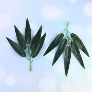 Decorative Flowers 50 Pcs Faux Green Plants Leaves Artificial Indoor Plastic Leaf Home Decor Wedding Fake Foliage