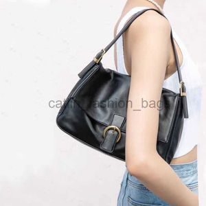 Shoulder Bags Minority large capacity black one soulder underarm bag magic stick bag versatile tide flip diagonal cross portable women's bagcatlin_fashion_bags