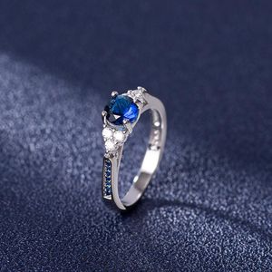 Cluster Rings Fashion 925 Silver Jewelry Sapphire Zircon Gemstones Accessories For Women Wedding Engagement Finger Ring Wholesales GiftsClus
