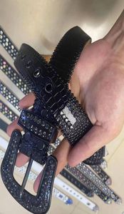 2021 Designer Belt =Simon Belts for Men Women Shiny diamond belt black Noir Classic black22452436