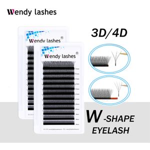 Makeup Tools W Shape Lashes Extension 3D Premade Volume Fan Fake Eyelashes Supplies Wendy High Quality Natural Look Lash Extensions 230403