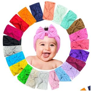 Saç Aksesuarları Bebek Bebek Geniş Naylon Yay Kafa Bantları Doğum Günü Şerit Çocuklar Yumuşak Elastik Bowknot Saç Bantları Çocuk Prenses Headdress 2 Dhaxl