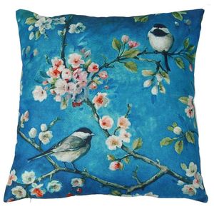 Federa per cuscino dipinta a mano pittura a olio fiore di ciliegio ramo uccello auto cuscini del divano federa 1