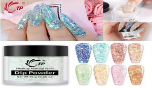 Paznokcie brokat TP 19 Kolor zanurzający proszek DIP Pigment Holograficzne paznokcie Zestaw Manicure żel Polski Chromie Dekoracja sztuki 3654807