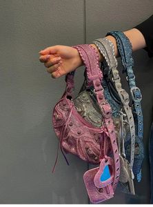 Torby wieczorowe luksusowe projektant Diamonds torebka hobos w stylu kowboju damskie torby na ramię Studded Nit Crossbody lśniące torebki i torebki 230403