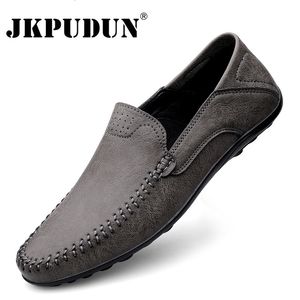 Gai klänning läder casual italienska mjuka loafers handgjorda mockasiner män andningsbara slip på båtskor plus storlek 38-47 230403 gai