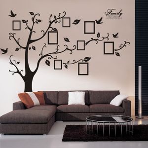 Adesivos de parede grandes 200 * 250cm/79 * 99 preto preto 3d DIY PO Árvore PVC adesivos de parede/adesivos adesivos de parede de papel murais de papel decoração de arte decoração 230403