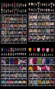 Nail Art Decorations 240pcs Jewelry Gem Stone Case Crystal CrownHeart Goldamp Silver Alloy Manicure Tips 3D Metallic Rhinestone6819907