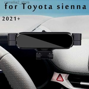 Автомобильный держатель Автомобильный держатель телефона для Toyota Sienna 2021 2022 Автомобильный Стайлинг Кронштейн GPS Подставка Поворотная Поддержка Мобильные аксессуары Q231104