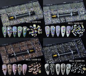 Crystal Nail Art Rhinestone Manicure Accessories 3D Acrylic Glitter Rhinestones Gems Beads Mixed Shape DIY Craft1801707