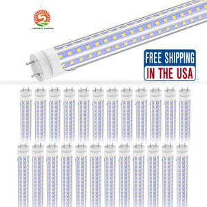 4ft LED Bulb Light 4 Feet LED Tube 18W 22W T8 Fluorescent Light 6500K Cold White Factory Wholesale 28W Double Row LEDs Shop lights garage