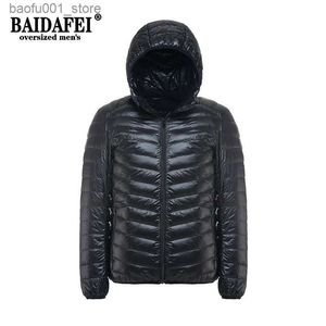 Mens Down Parkas Plus Size 5xl 8xl 11xl Men Fashion Hooded Puffer Jacket 2023 New Men's Ultralight Packable 90％White Duck Men Coats Q231103