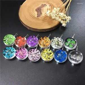 Pendant Necklaces Transparent Resin Fashion Crystal Ball Clover Necklace Plant Flower