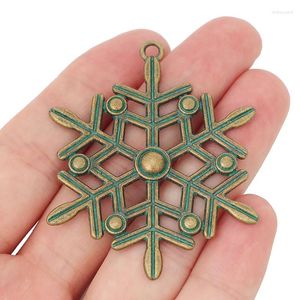 Collane con ciondolo 3 X Argento tibetano/bronzo Grandi ciondoli con fiocchi di neve di neve di Natale per collane fai da te Accessori per la creazione di gioielli