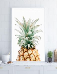 Ananas-Wandkunstdrucke, Küchendekoration, tropisches Aquarell, botanische Kunst, Leinwandgemälde, Wandbild, Poster, Heimdekoration, 9066436