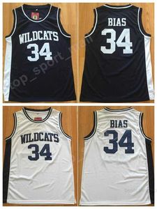 Wysokie 34 Bias Wildcats Jerseys Men High School Black Basketball Jersey College Sport Pure Bawełna Jakość