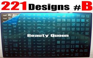 221Designs Larg 스탬핑 플레이트 이미지 플레이트 네일 아트 큰 스탬프 인쇄 템플릿 금속 스텐실 DIY B3001848