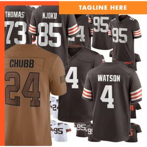 Personalizado Homens Mulheres Juventude Futebol Jerseys 95 Myles Garrett 24 Nick Chubb 2 Amari Cooper 4 Deshaun Watson Joe Thomas Denzel Ward 8 Elijah Moore David Njoku 2023 Novo