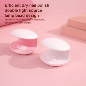 Nail Dryers Desktop Nail Dryer LED Shell Shaped Adjustable Manicure Lamp Professional Travel Polish Gel Fingernail Light White 230403