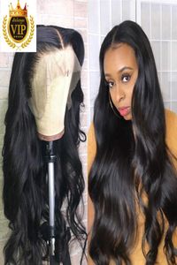 13x6 Glueless spets främre mänskliga hår peruker Brasiliansk kroppsvåg Förplukt med babyhår 180 Densitet 360 Spets Front Wig Remy Hair9211577