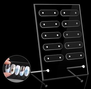 Nail Art Deck Display Panel Works Showcase Acrylic Transparent Stereo Magnet Adsorption borttagbar färgkort Display Board D2236212433