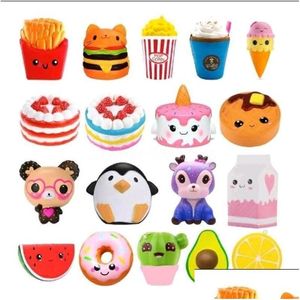 Dekompression leksak pu squishy fidget leksak tecknad popcorn långsam stigande grädde doftande anti kawaii barn squishies leksaker gåva drop leverans t dhqmb