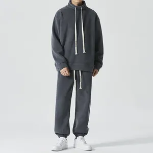 Tracksuits masculinos Tracksuit de inverno para homens esportes ao ar livre ternos de suor 2 peças conjuntos de roupas engrossar moletom de lã e calças atléticas