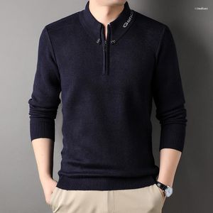 Erkek Sweaters 897504629 Erkekler Sonbahar ve Kış Kalın Sweater Camel Yarı fermuar sıcak dip