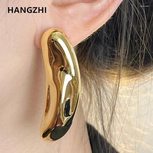 Brincos HangZhi Assimetria Metal Grande Gota de Água Exagerada Longa Y2K Joias da Moda para Design Feminino