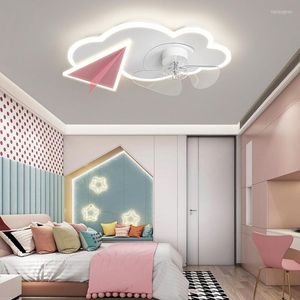 Ceiling Lights Kids Fans Girls Cool For Bedroom Led Fan Cloud Light Fixtures Lighting Room Children