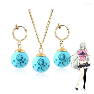 Pendant Necklaces RJ Anime The Seven Deadly Sins Necklace Elizabeth Liones Cosplay Blue Sun Stars Moon Dangle Choker For Women Jewelry