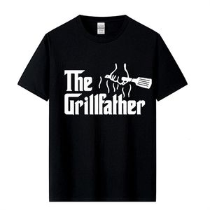 Mens Tshirts Mode The Grillfather Gray Funny BBQ GRILL CHEF TEE SHIRT COMPON Kort ärm Tshirt 230403